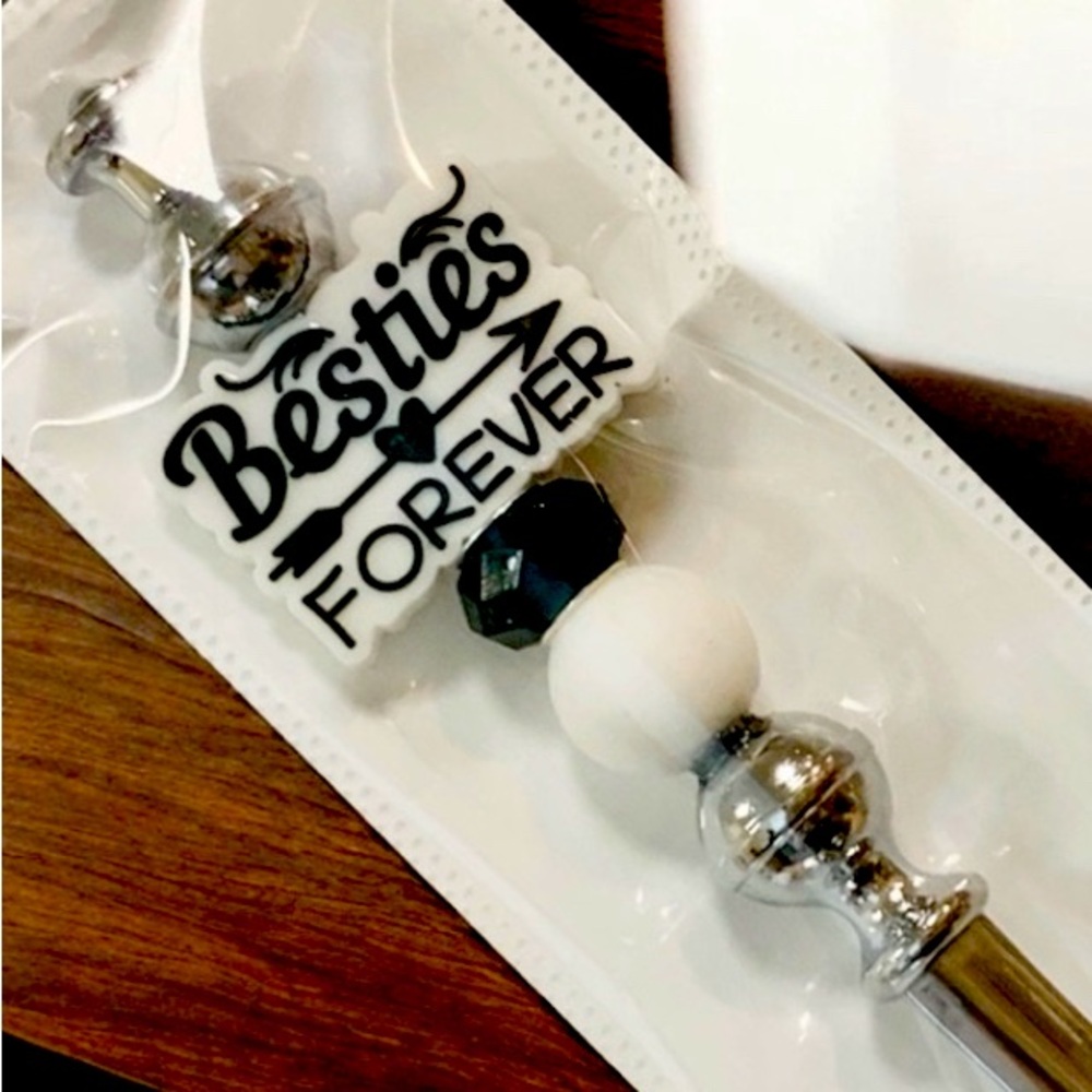 Besties Forever Beaded Silver & Black Letter Opener - Picture 3 of 4